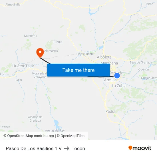 Paseo De Los Basilios 1 V to Tocón map