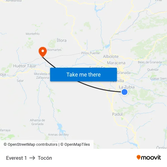 Everest 1 to Tocón map