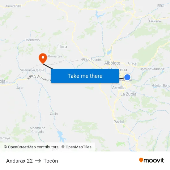 Andarax 22 to Tocón map