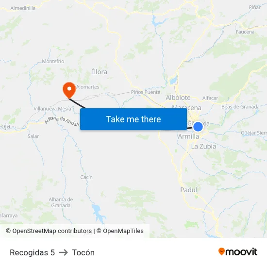 Recogidas 5 to Tocón map