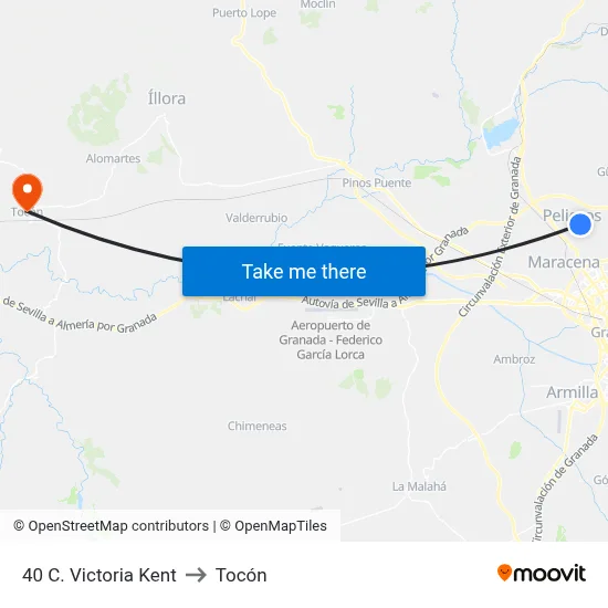 40 C. Victoria Kent to Tocón map