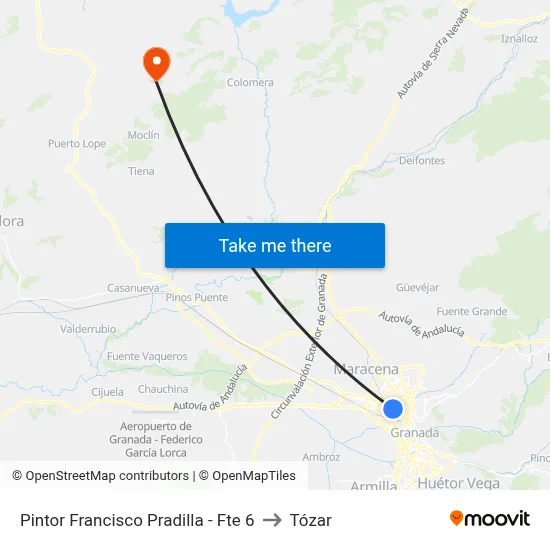 Pintor Francisco Pradilla - Fte 6 to Tózar map