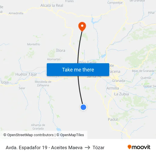 Avda. Espadafor 19 - Aceites Maeva to Tózar map