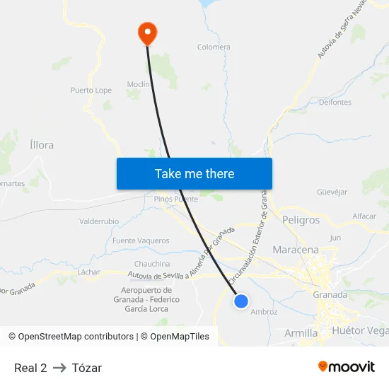 Real 2 to Tózar map