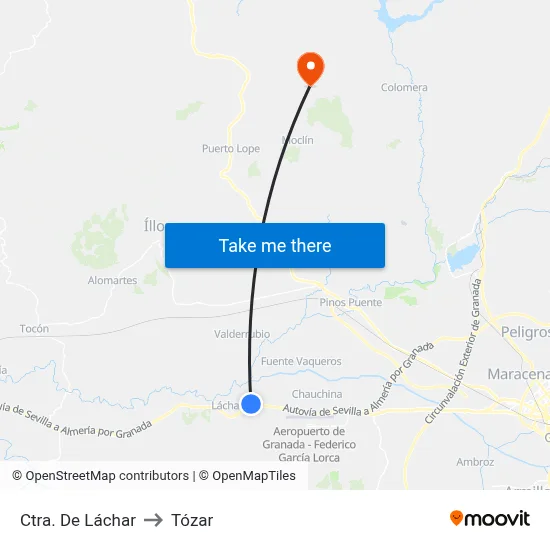 Ctra. De Láchar to Tózar map