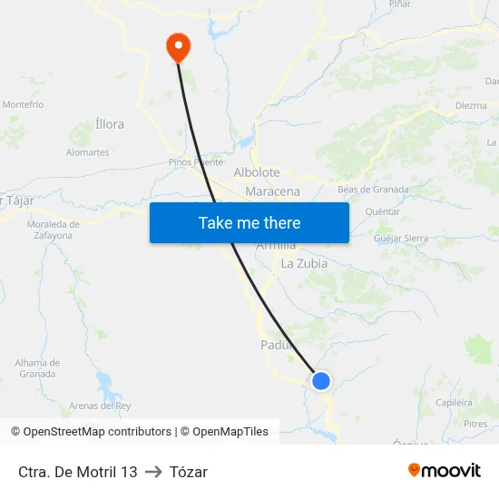 Ctra. De Motril 13 to Tózar map