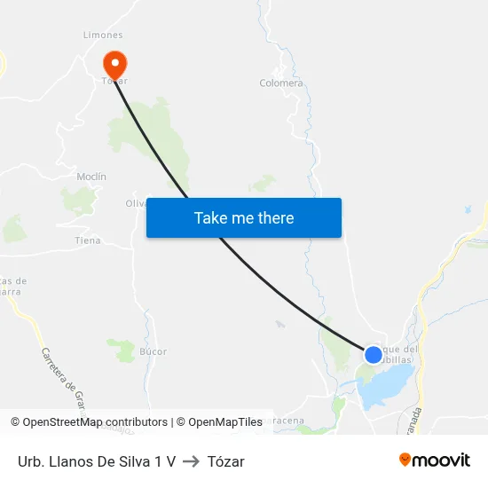 Urb. Llanos De Silva 1 V to Tózar map