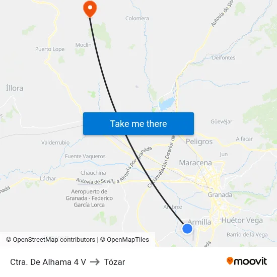 Ctra. De Alhama 4 V to Tózar map
