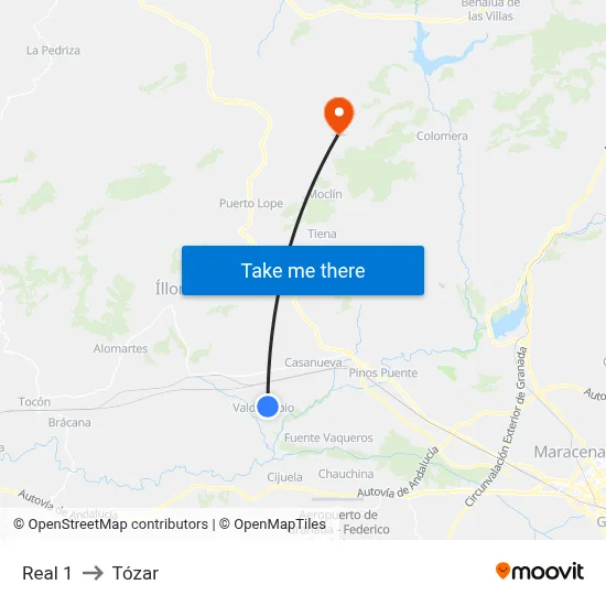 Real 1 to Tózar map