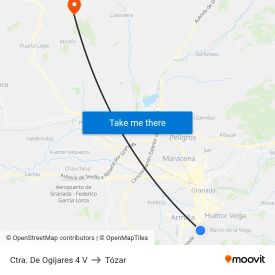 Ctra. De Ogijares 4 V to Tózar map
