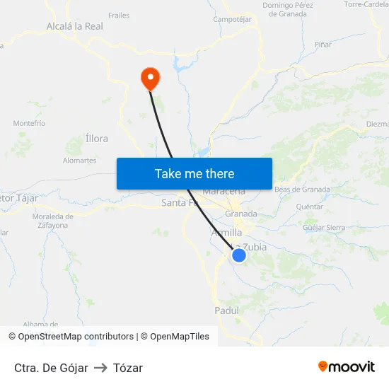 Ctra. De Gójar to Tózar map