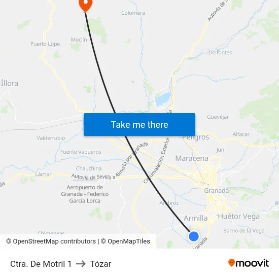 Ctra. De Motril 1 to Tózar map