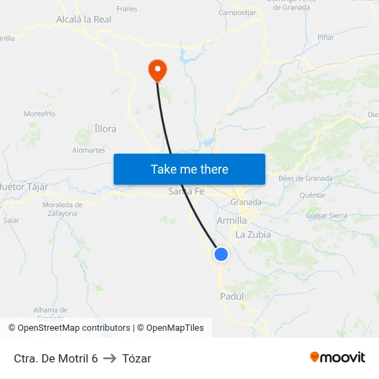 Ctra. De Motril 6 to Tózar map