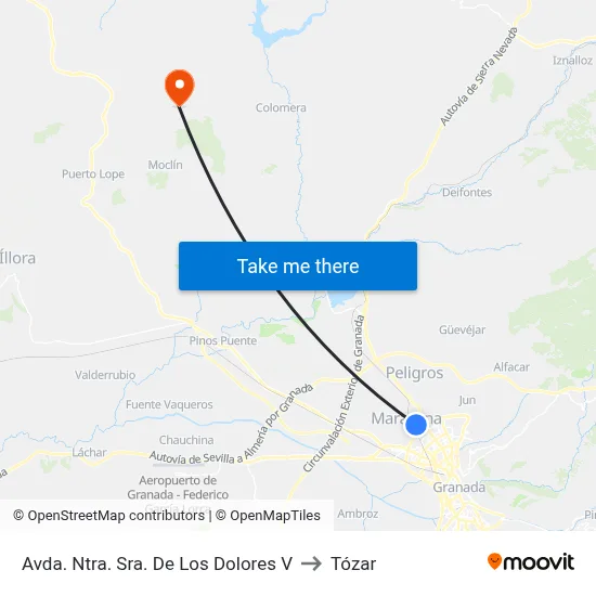 Avda. Ntra. Sra. De Los Dolores V to Tózar map