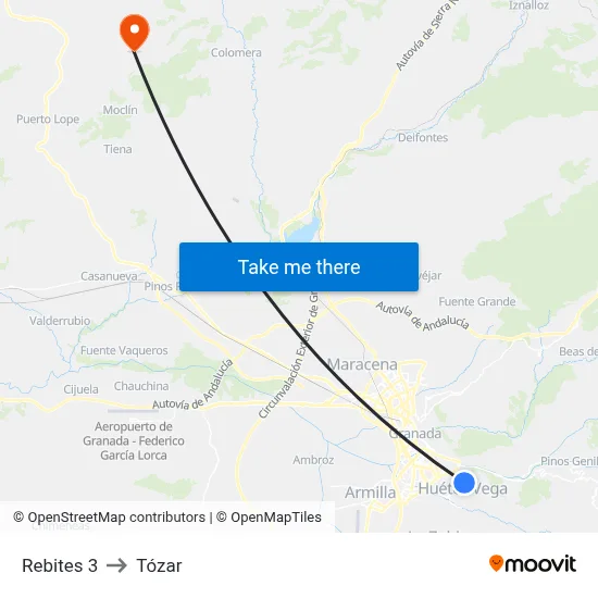 Rebites 3 to Tózar map