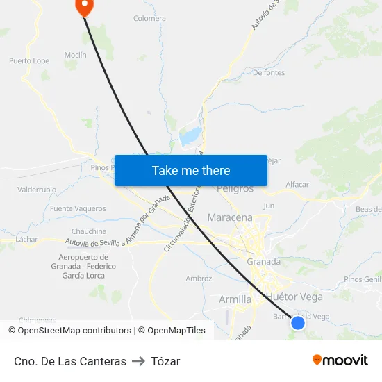 Cno. De Las Canteras to Tózar map