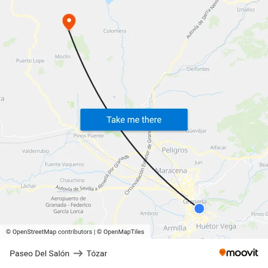 Paseo Del Salón to Tózar map