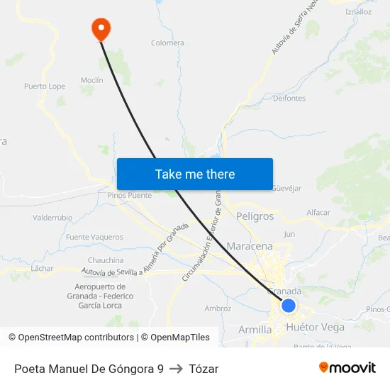 Poeta Manuel De Góngora 9 to Tózar map