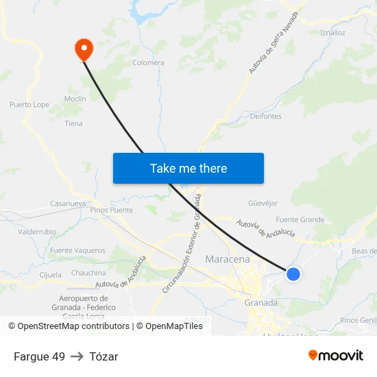 Fargue 49 to Tózar map