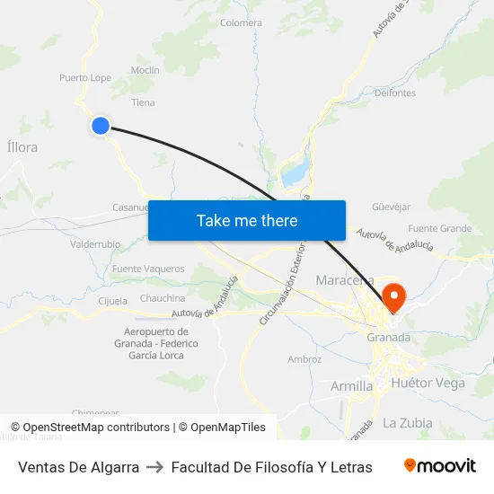 Ventas De Algarra to Facultad De Filosofía Y Letras map