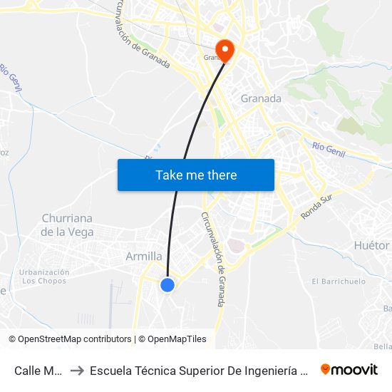 Calle Murcia, 31 to Escuela Técnica Superior De Ingeniería De Caminos, Canales Y Puertos map