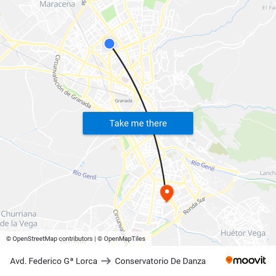 Avd. Federico Gª Lorca to Conservatorio De Danza map