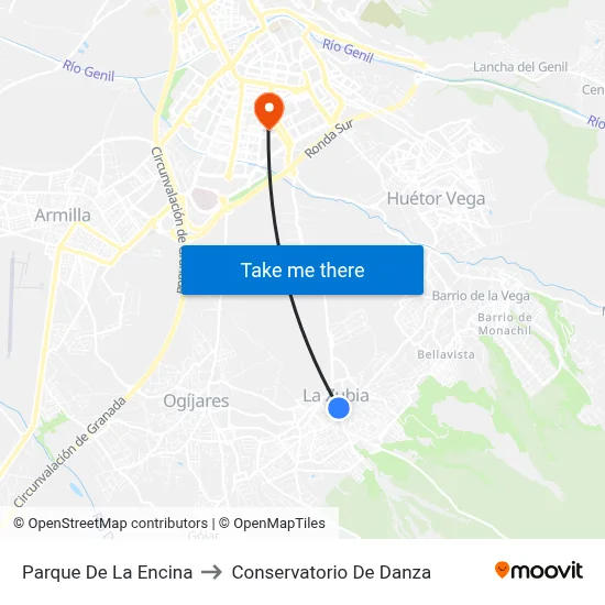 Parque De La Encina to Conservatorio De Danza map