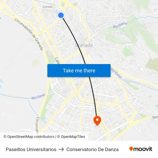 Paseillos Universitarios to Conservatorio De Danza map