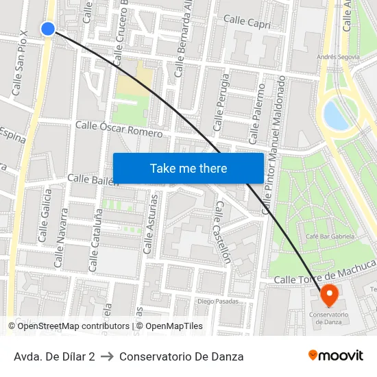 Avda. De Dílar 2 to Conservatorio De Danza map