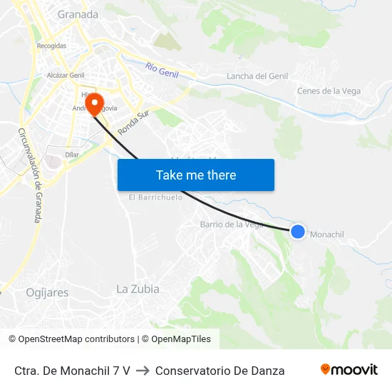 Ctra. De Monachil 7 V to Conservatorio De Danza map