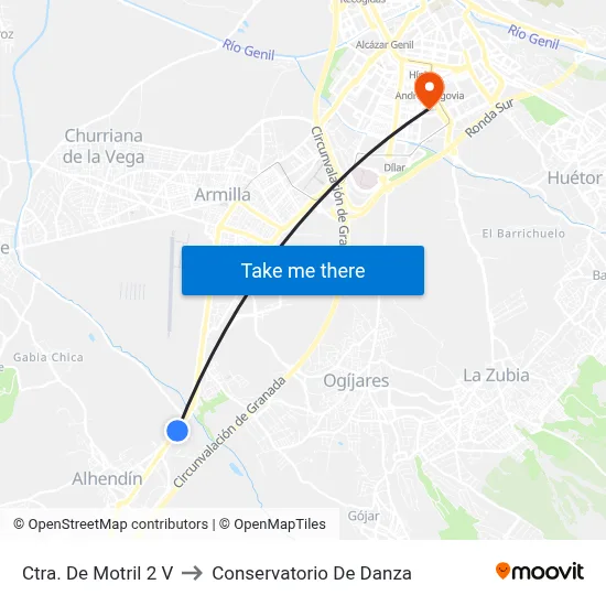 Ctra. De Motril 2 V to Conservatorio De Danza map