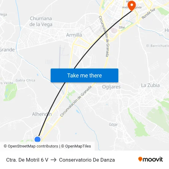 Ctra. De Motril 6 V to Conservatorio De Danza map