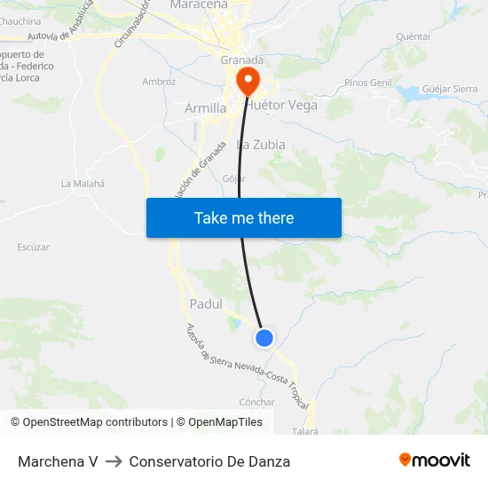 Marchena V to Conservatorio De Danza map