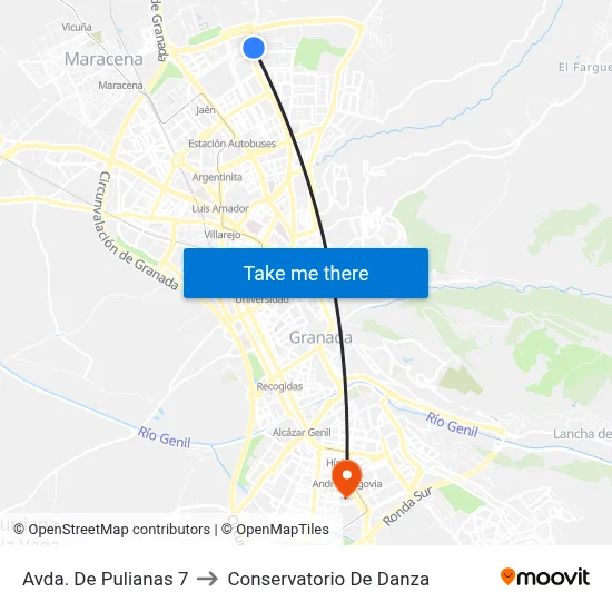 Avda. De Pulianas 7 to Conservatorio De Danza map