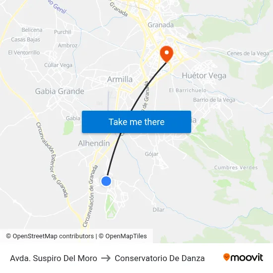 Avda. Suspiro Del Moro to Conservatorio De Danza map