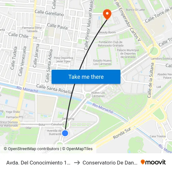 Avda. Del Conocimiento 1- V to Conservatorio De Danza map