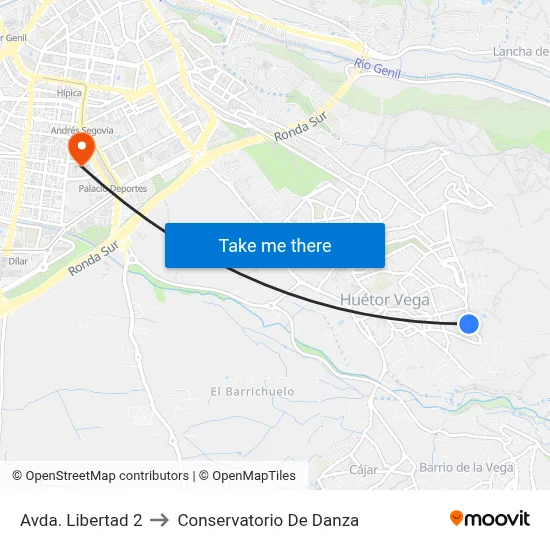 Avda. Libertad 2 to Conservatorio De Danza map