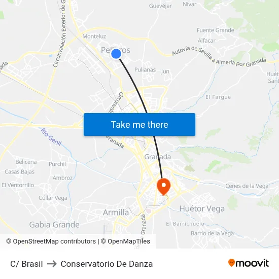 C/ Brasil to Conservatorio De Danza map