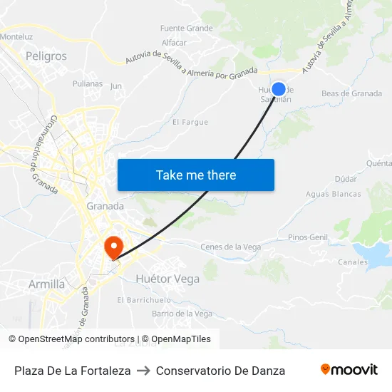 Plaza De La Fortaleza to Conservatorio De Danza map