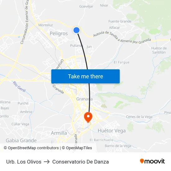 Urb. Los Olivos to Conservatorio De Danza map