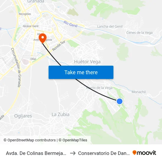 Avda. De Colinas Bermejas 4 to Conservatorio De Danza map