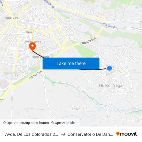 Avda. De Los Colorados 2 V to Conservatorio De Danza map