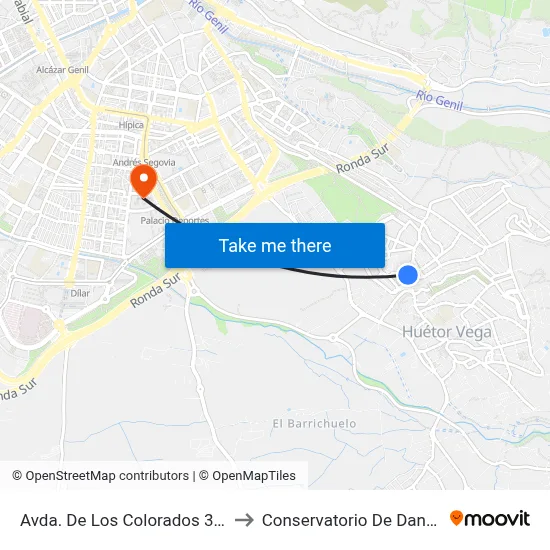 Avda. De Los Colorados 3 V to Conservatorio De Danza map