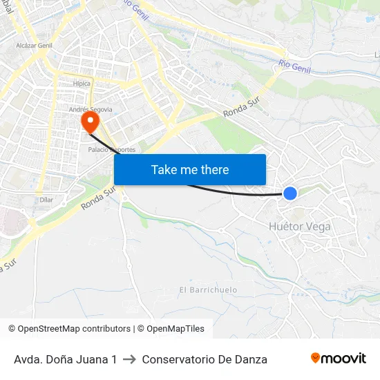 Avda. Doña Juana 1 to Conservatorio De Danza map