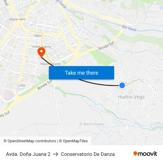 Avda. Doña Juana 2 to Conservatorio De Danza map