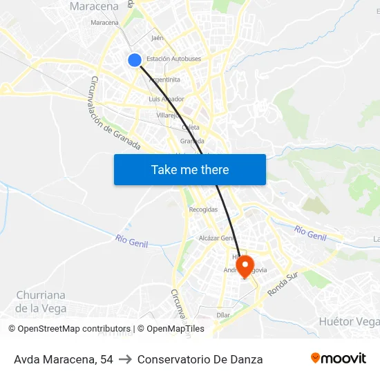 Avda Maracena, 54 to Conservatorio De Danza map
