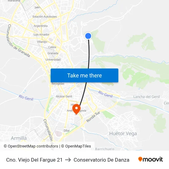Cno. Viejo Del Fargue 21 to Conservatorio De Danza map