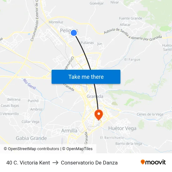 40 C. Victoria Kent to Conservatorio De Danza map