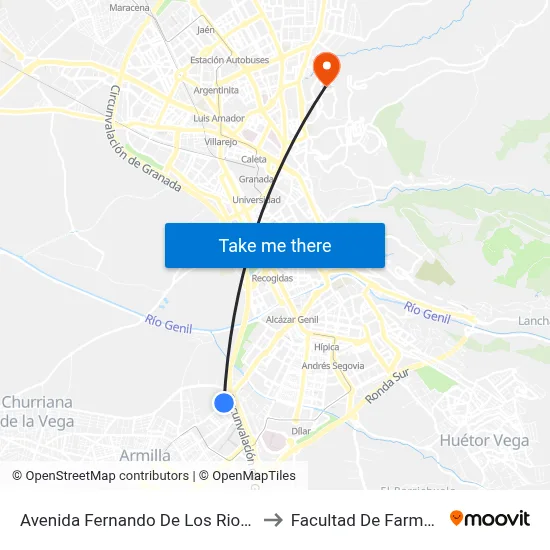 Avenida Fernando De Los Rios, 91 to Facultad De Farmacia map