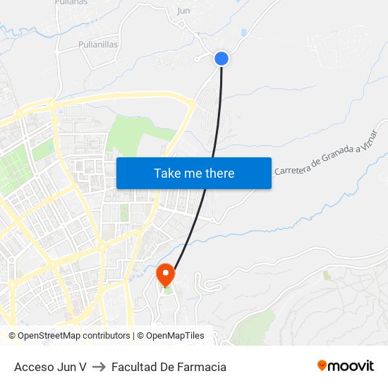 Acceso Jun V to Facultad De Farmacia map